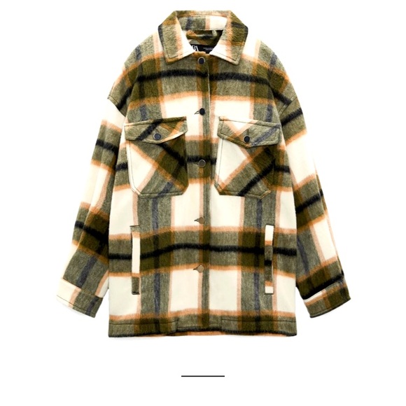 Zara Plaid Oversized Jacket - Picture 2 of 3